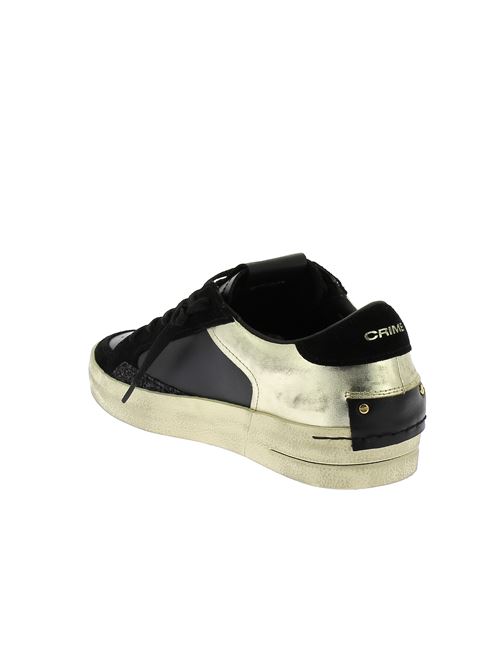 Sk8 Deluxe sneakers da donna in pelle nera e oro CRIME LONDON | 2810420